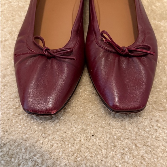 Frances Valentine Lisón Burgundy Leather Ballet Flats - Picture 5 of 6